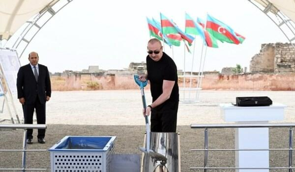 Prezident Ağdamda dörd kəndin təməlini qoydu - Foto